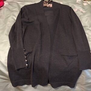 89th & Madison Black Open Front Cardigan